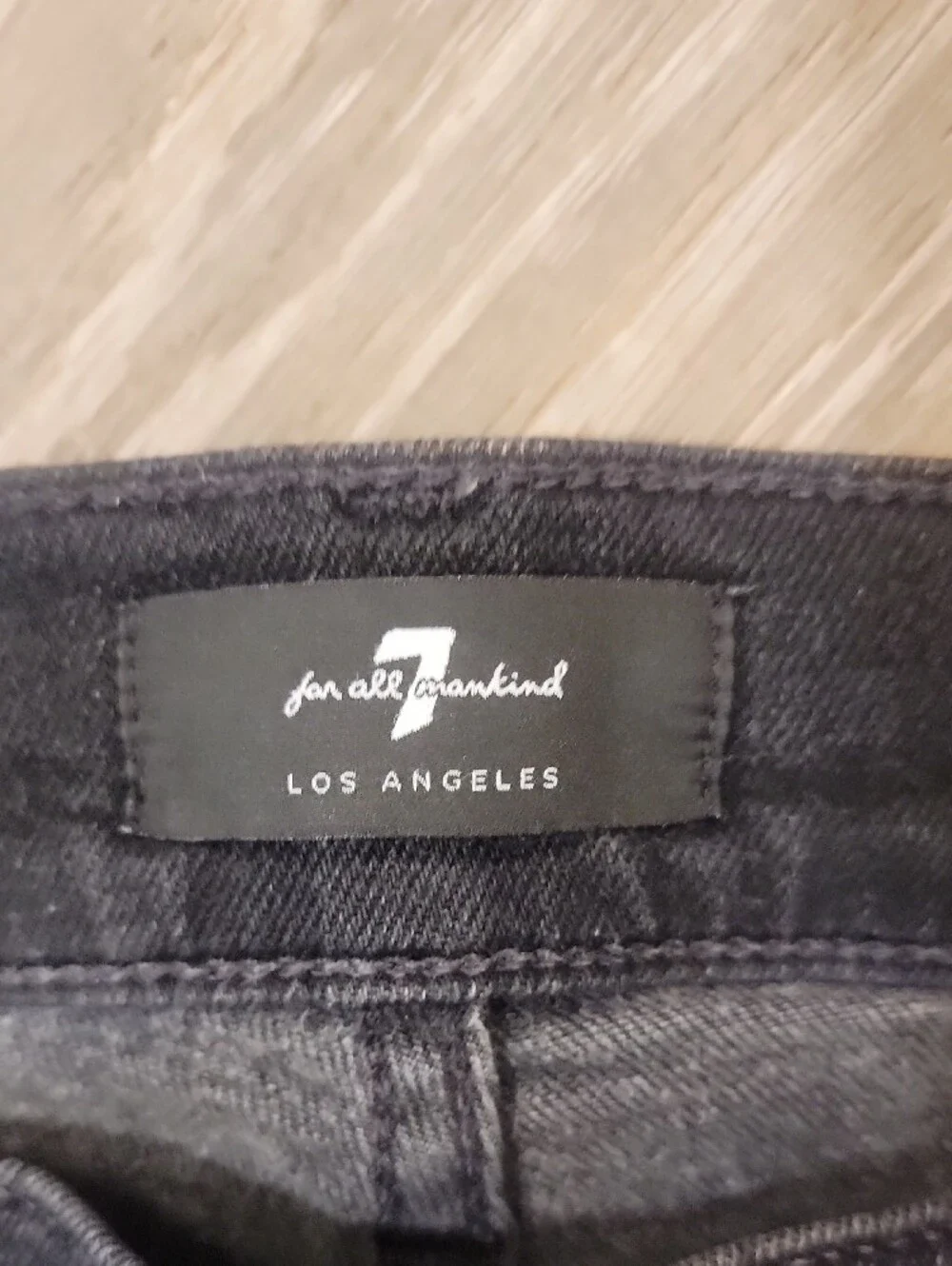 7 For All Mankind Men’s Washed Black Skinny Jeans Size 33